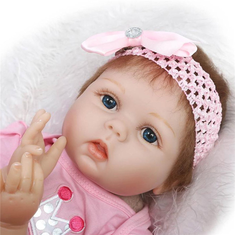 55CM/22& HANDMADE Lifelike Baby Girl Doll Silicone Vinyl ...