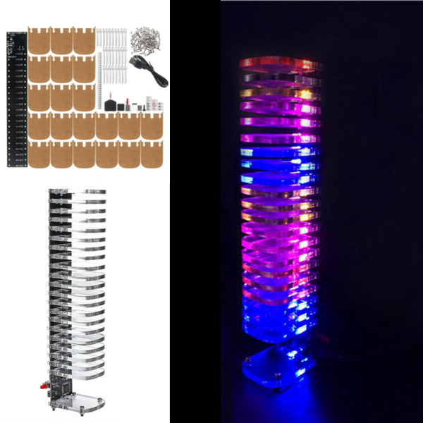 

DIY 21 Audio Column Light Cube LED Music Crystal Electronic Voice Spectrum Kit
