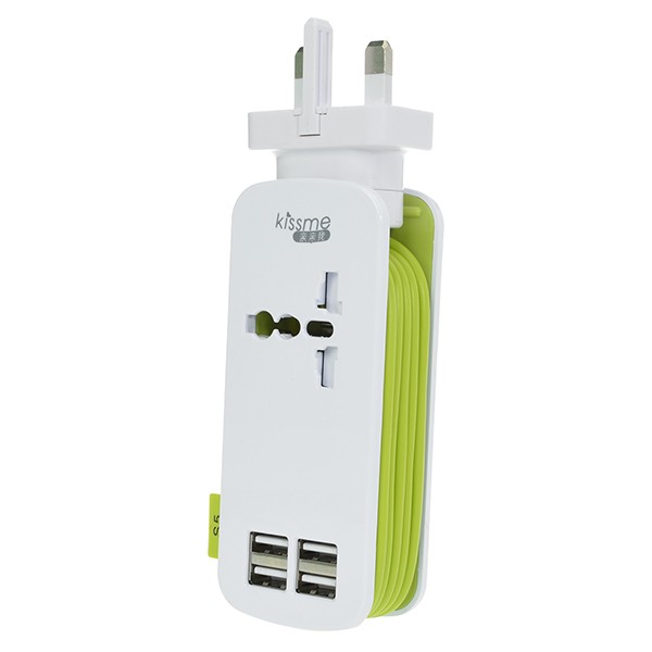 

Universal 4 USB Ports 4A International Socket 1.5m 4.9ft Power Cord UK Plug Travel Charger Socket