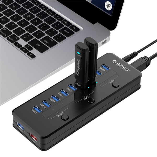 

ORICO H10C1-U3 11 Ports USB3.0 Hub with Smart Charging Port and 3 Power ON/OFF Switches