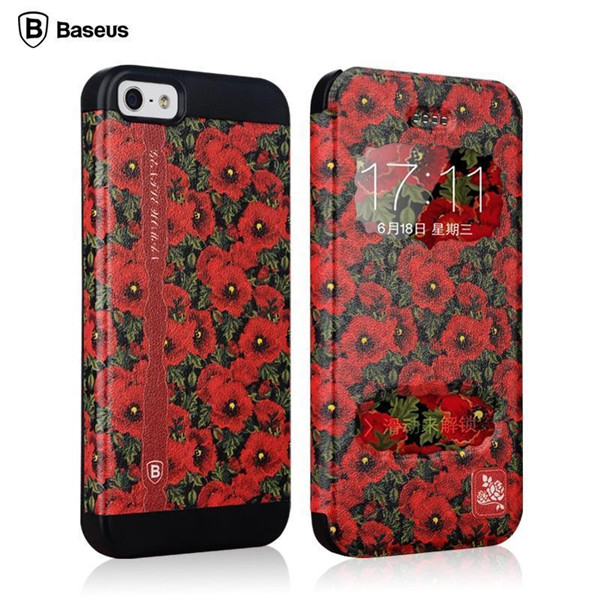 

BASEUS Ladies Collection Blossom Filp Leather Case Cover For Apple iPhone 5 5S
