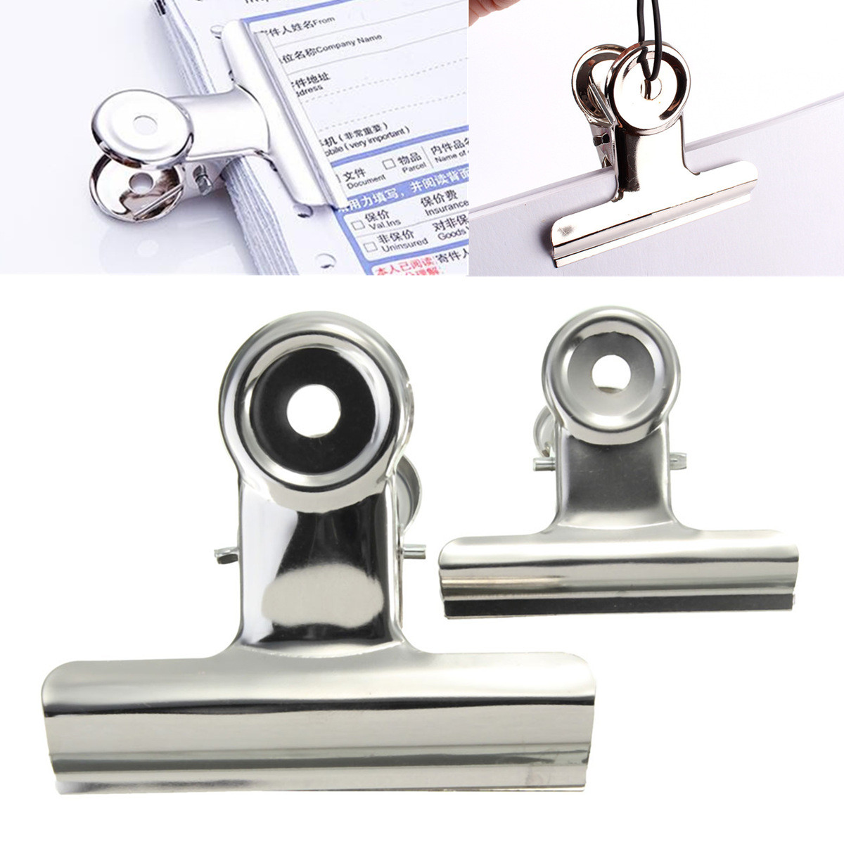 Details about   5x Bulldog Letter Clips Stainless Steel Paper File Binder Clip Office Supp^qi 