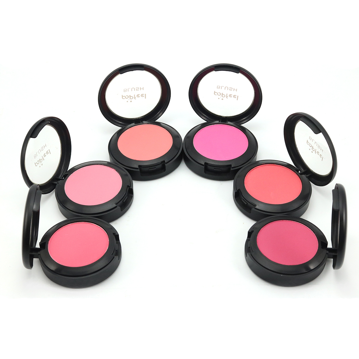 

POPFEEL 3 in 1 Blusher Blush Powder Brush Mirror Face Makeup Comestic Kit 6 Colors