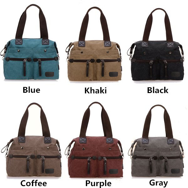 Color Show Of Multi Pocket Canvas Handbags
