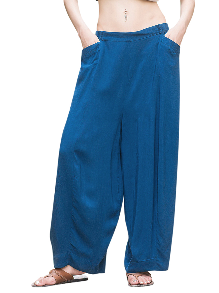 O-NEWE Loose Women High Waist Pocket Harem Pants at Banggood
