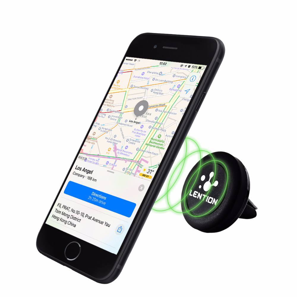 

LENTION Universal Air Vent Magnetic Car Mount Holder 360° Rotation for Smartphones Mini Tablets GPS
