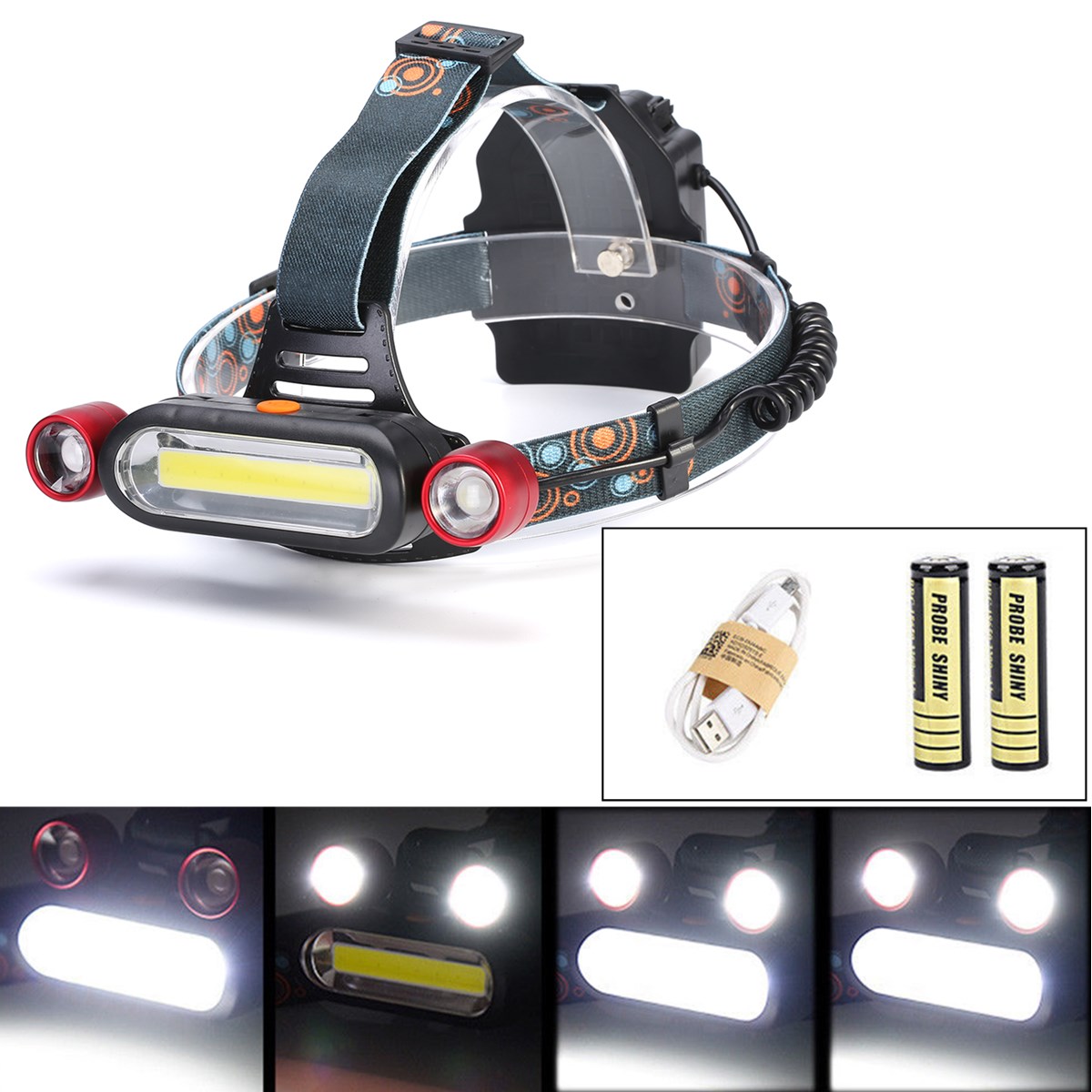 Zoomable 15000Lm XM-L2 LED 4Modes Headlamp Hunting Camping Torch Headlight 18650