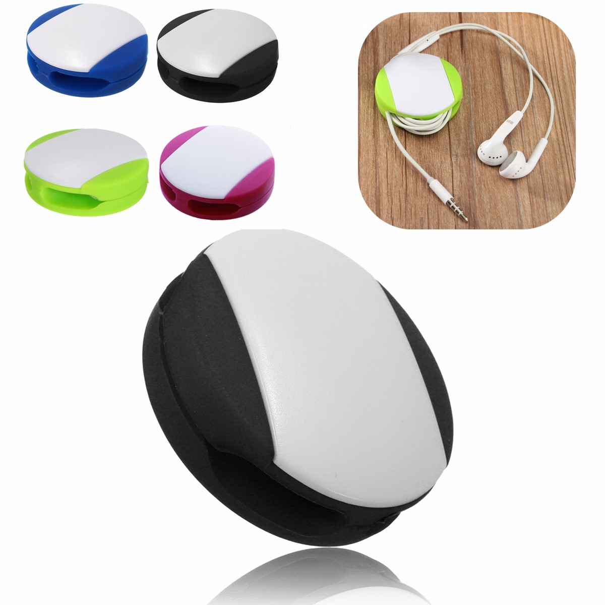 

Silicone Auto Earbud Earphone Headphone Cable Wrap Winder Wire Holder Organizer