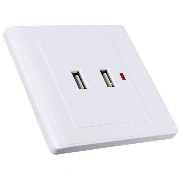

2.1A Dual USB Ports Wall Socket Charger Electrical Panel Adapter Power Outlet