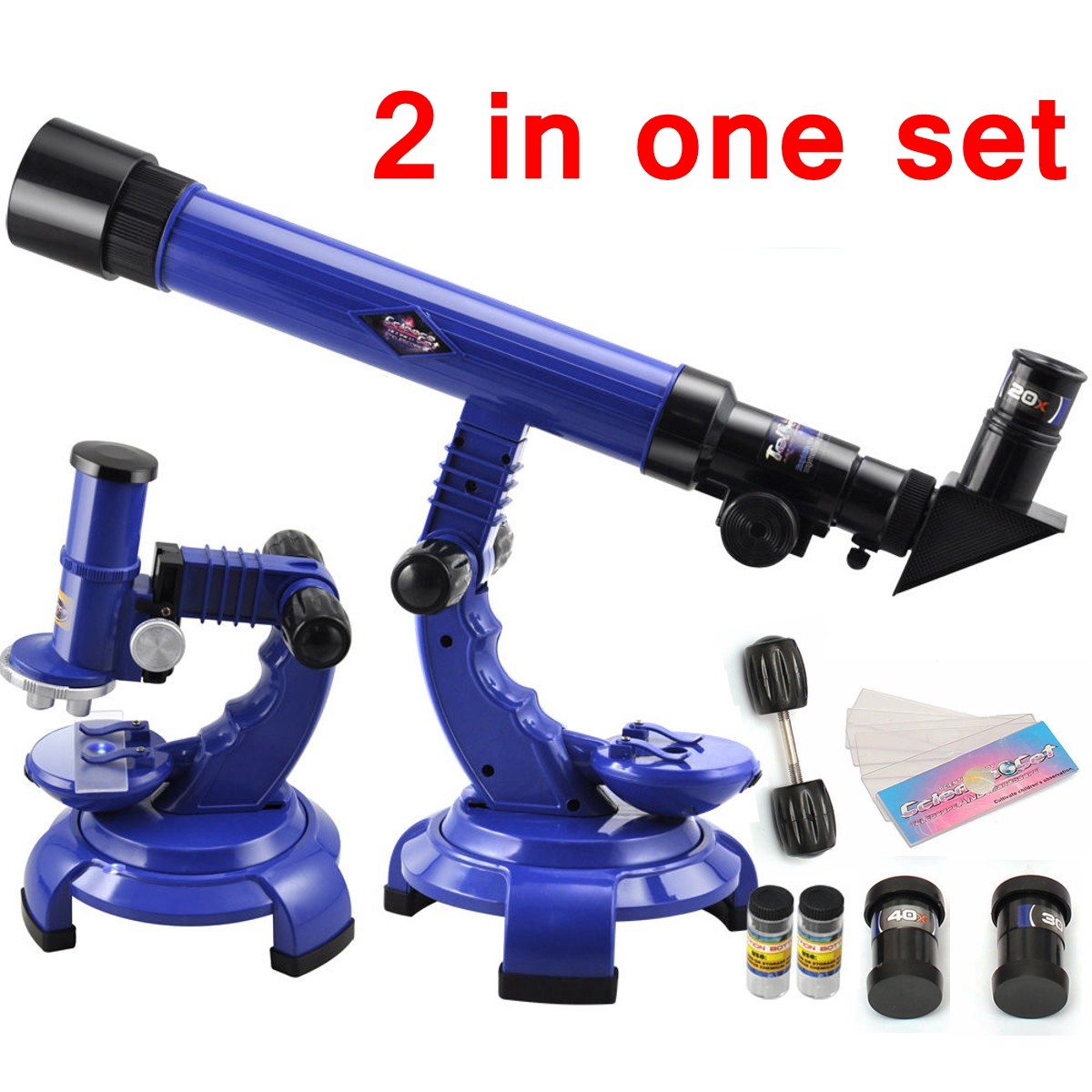 Telescope Microscope Set Science Nature Educational Astronomy Learning Kids Toy 