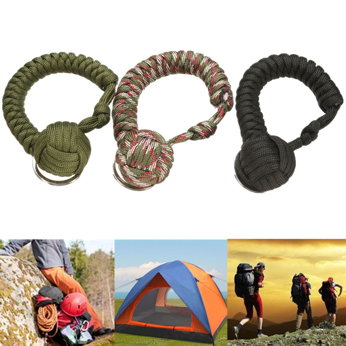 

Outdoor Survival Stainless Steel Ball Key Holder Keychian Ring