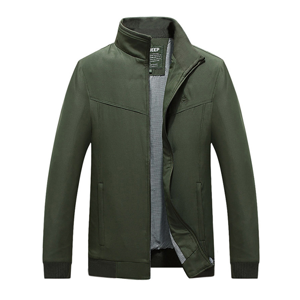 The Bobby Store : NIANJEEP Mens Stand Collar Jacket Solid Color Spring ...