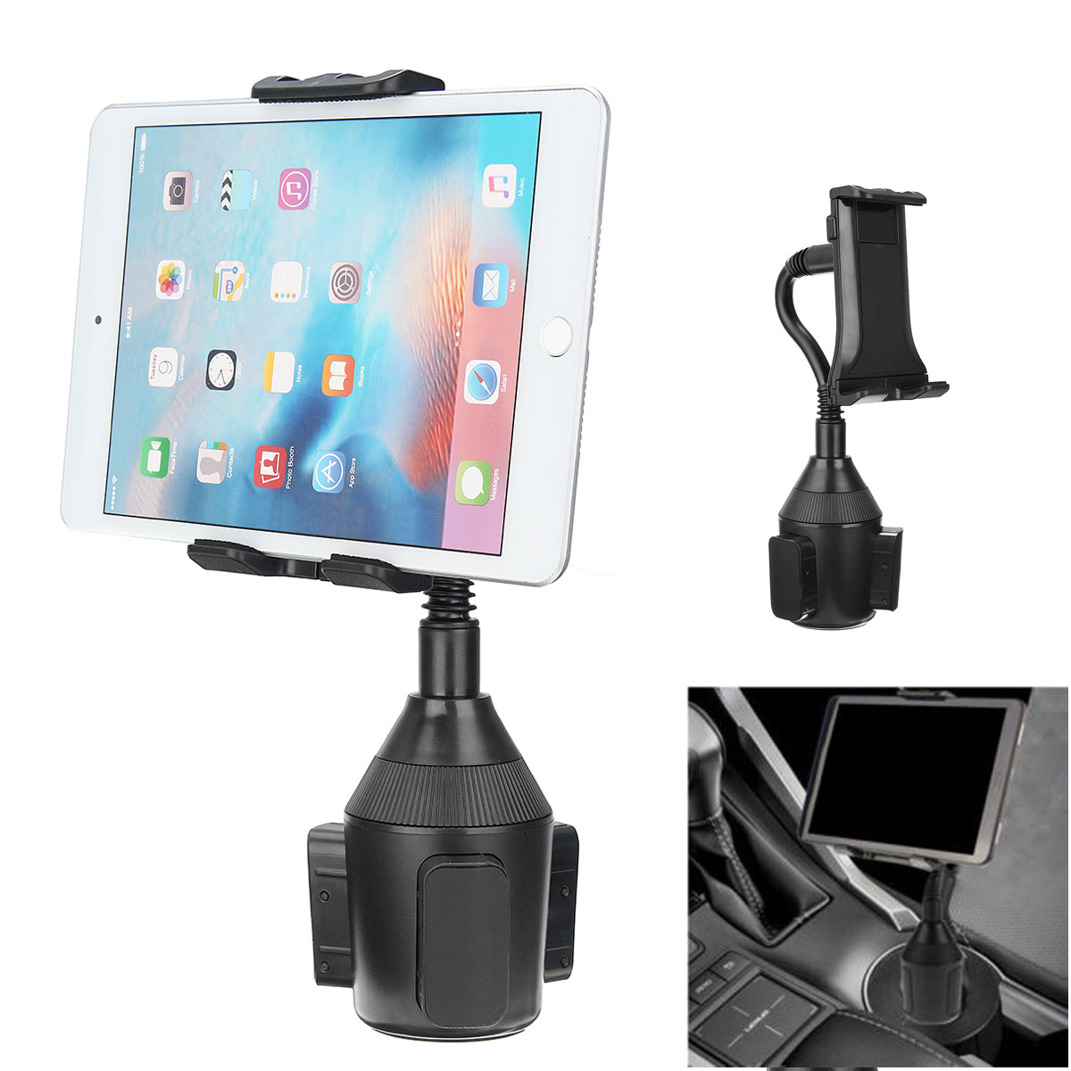

Universal Car Cup Holder Mount Stand Adjustable Cradle For Mobile Phone Tablet PC
