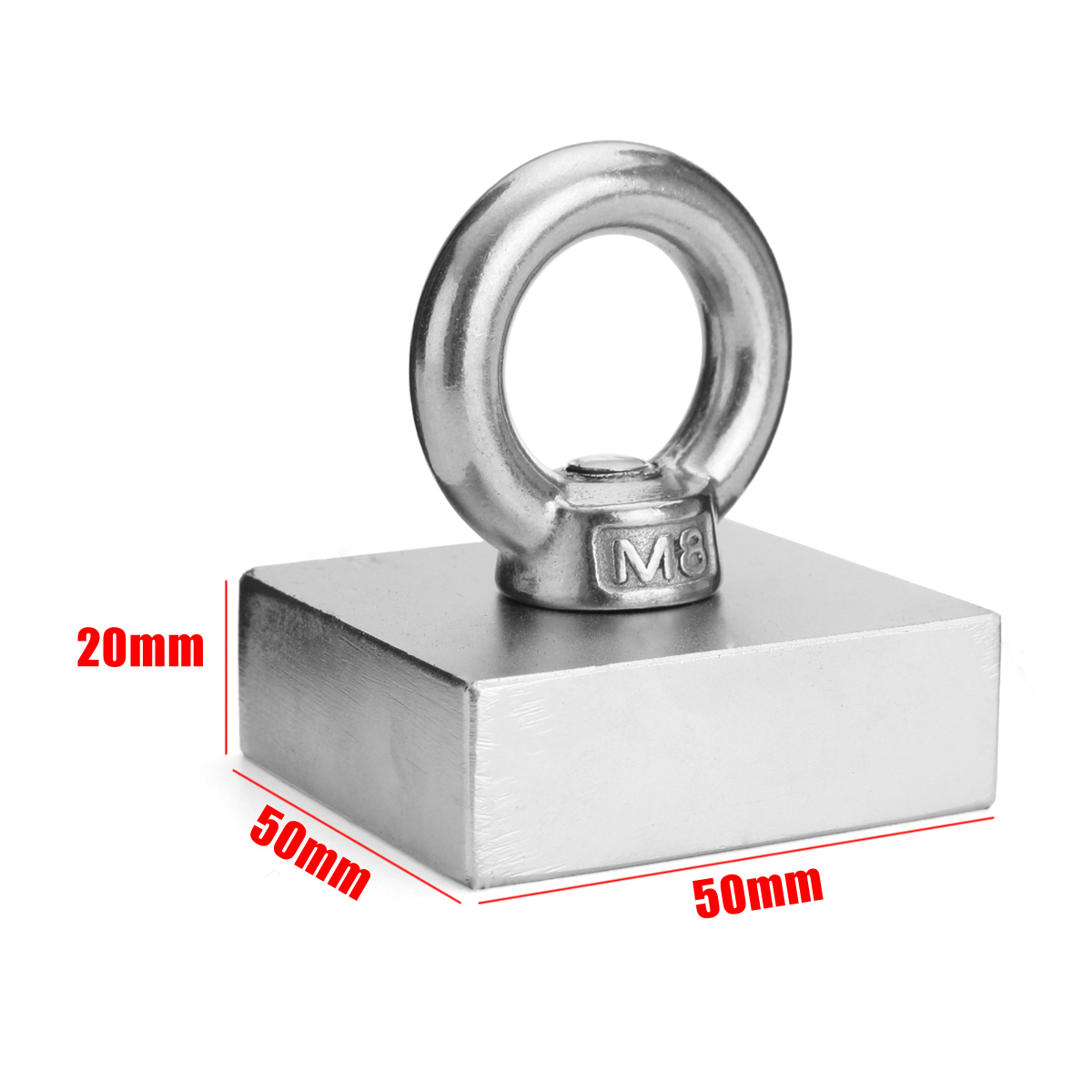 25x30mm N52 Rare Earth Eyebolt Recovery Strong Magnet Metal Detector For 