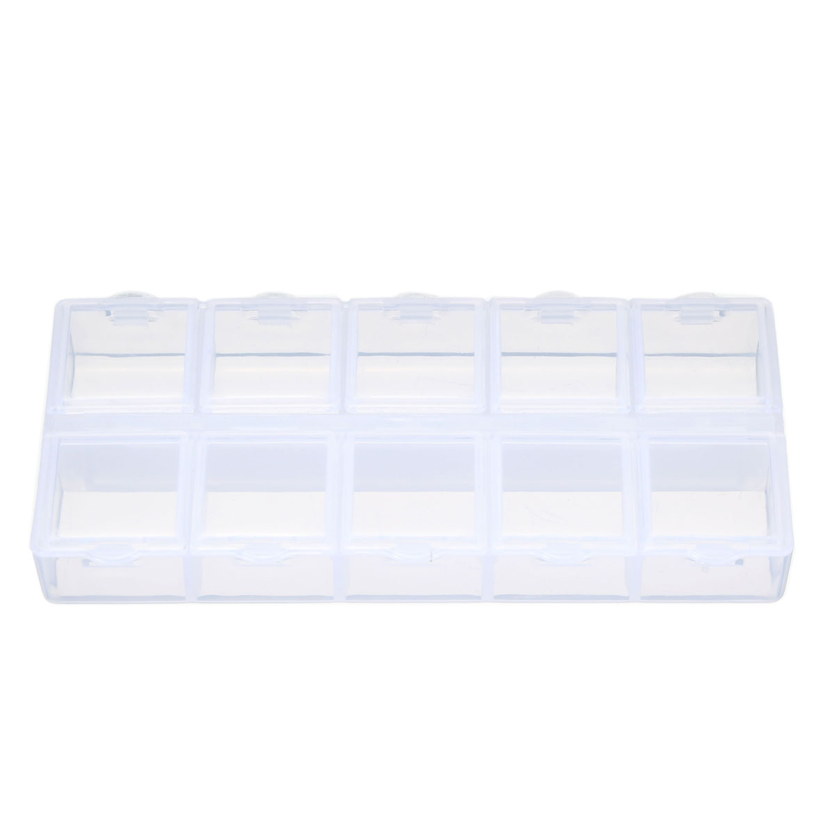 

Double Sides 10 Slots Compartment Plastic Storage Box Clear Tool Case