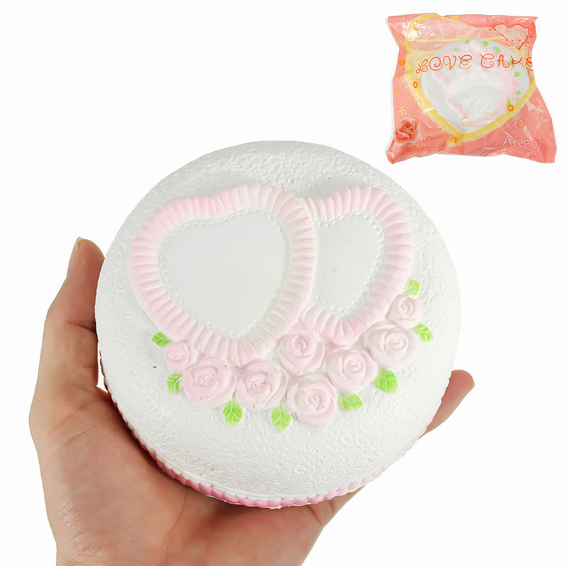 

Areedy Squishy Love Cake Rose Heart White Cake Slow Rising Original Packaging Collection Gift Decor