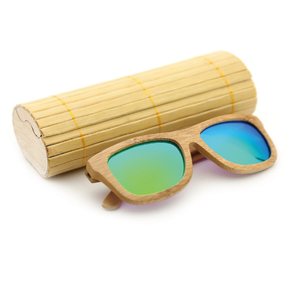 Unisex Handmade Bamboo Legs Polarized Sunglasses Outdoor UV Protaction Colorful Lens Eyewear Glasses