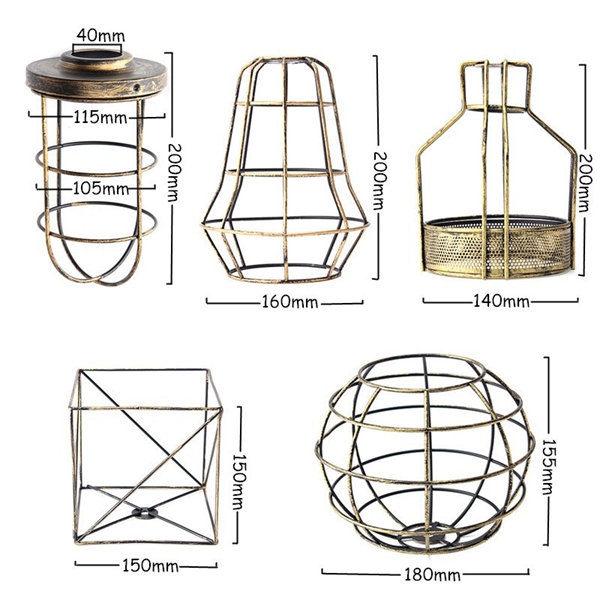 New Edison Iron Vintage Ceiling Light Fitting Lamp Bulb Cage Bar Cafe Lampshade 