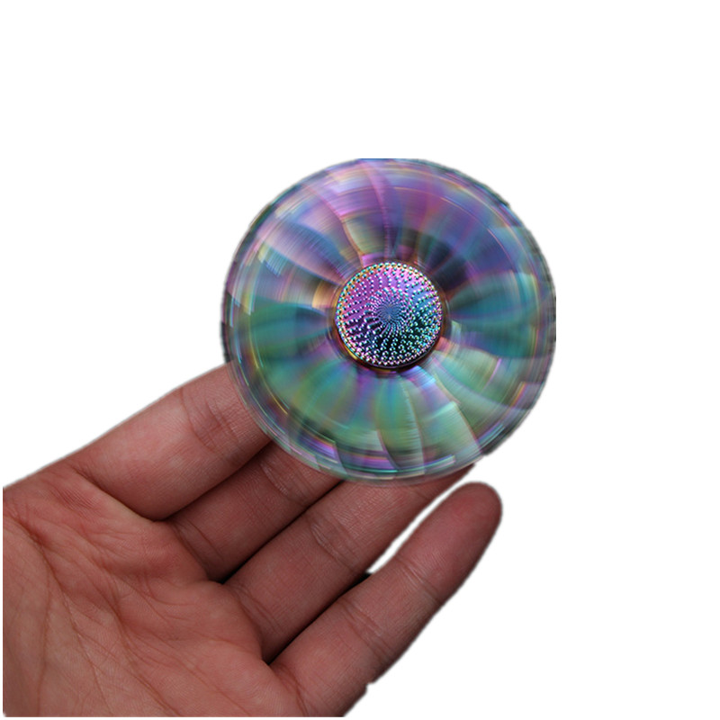 

Round Colorful Rotating Fidget Hand Spinner ADHD Autism Reduce Stress Focus Attention Toys