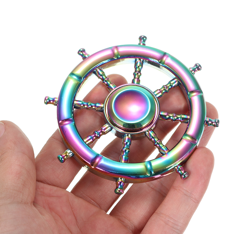 

Colorful Zinc Alloy Rudder Shape Fidget Hand Spinner Focus Attention EDC Reduce Stress Toys