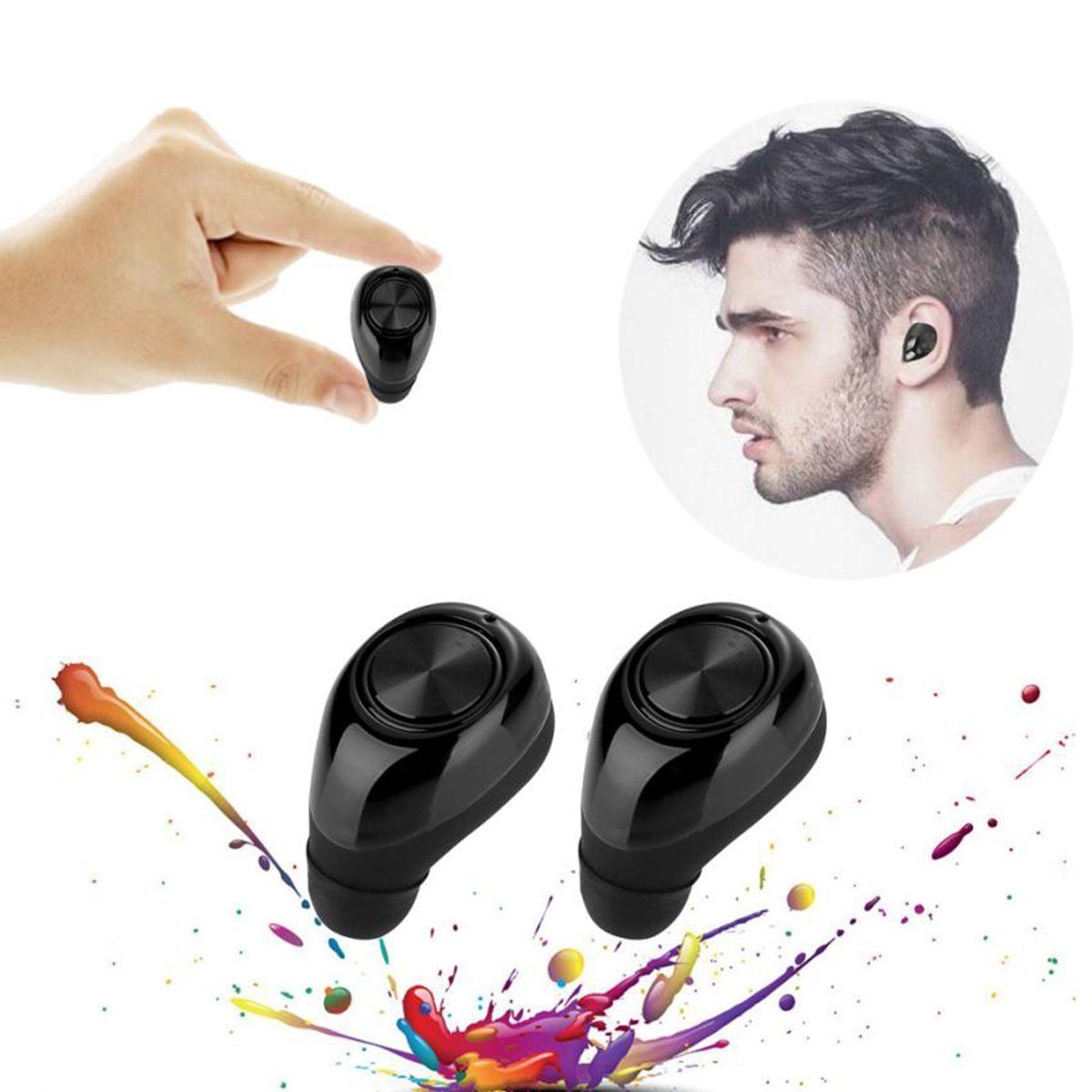 

Mini True Wireless Earbuds Bluetooth V4.1 Stereo Headphone CVC6.0 Noise Cancelling with Mic