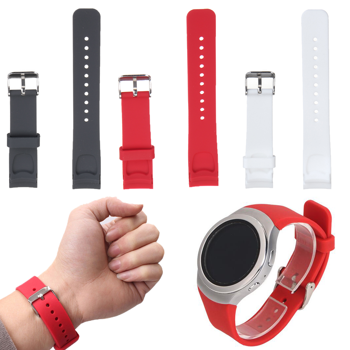 

Silicone Smart Watch Band Solid Color Wrist Strap for Samsung Galaxy Gear S2 Classic SM-R732