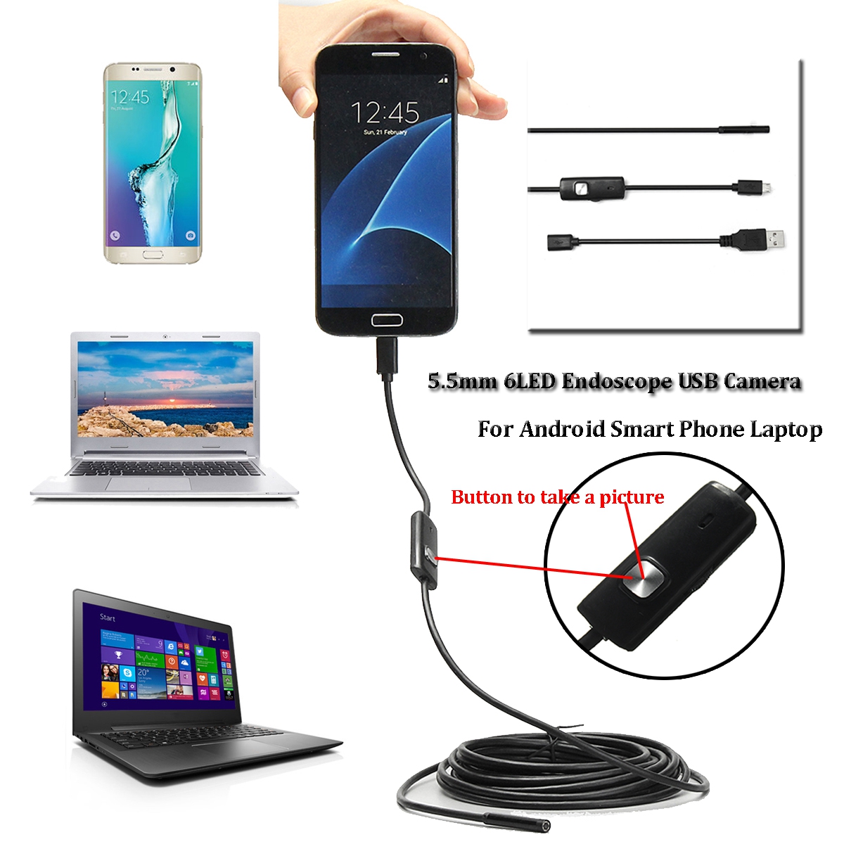 Android smartphone usb endoscope