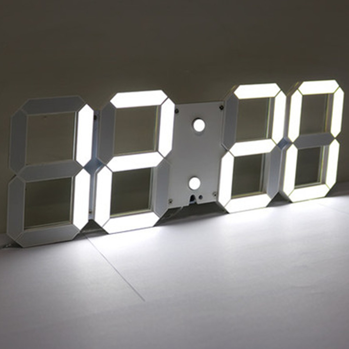 

3D Acrylic White Large Digital LED Skeleton Wall Clock Timer 24/12 Hour Display