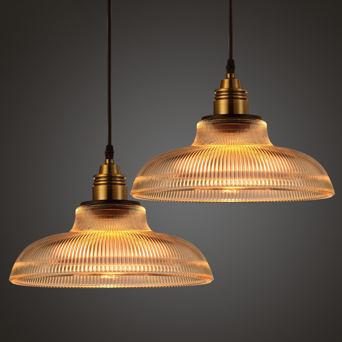 Loft-décoration-vintage industriel Chaînes pendule Lampe glass lamp shade 3pcs