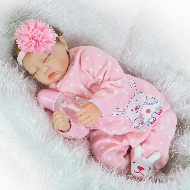 Handmade Lifelike Baby Girl Doll 22" Silicone Vinyl Reborn Newborn Dolls+Clothes 