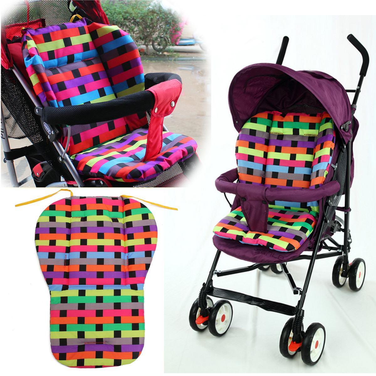

Baby Stroller Pram Pushchair Cushion Pad Thick Cotton Buggy Mat Cover