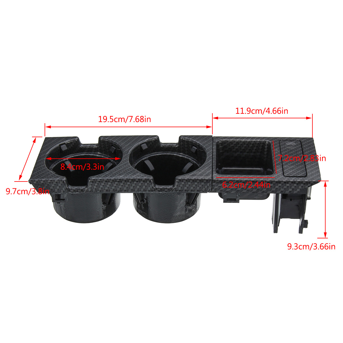 Gorgeri Car Drink Cup Holder Center Console Cup Stand Coin Storage Holder 51168217953 51168217957 for E46 3 Series 1999‑2006 Black