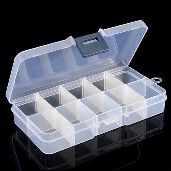 

2Pcs Detachable Compartment Empty Storage Case Box 10 Cells For Nail Tip Gems Little Stuff