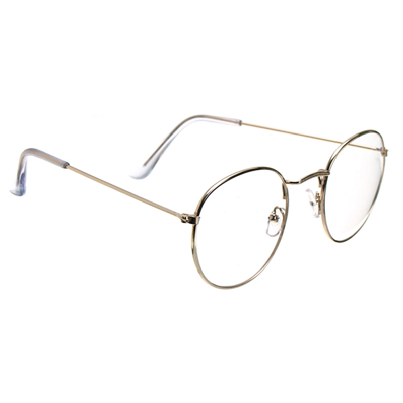 

Retro Vintage Oval Transparent Golden Eyeglass Frame Steel Legs Glasses Spectacles Metal Frame