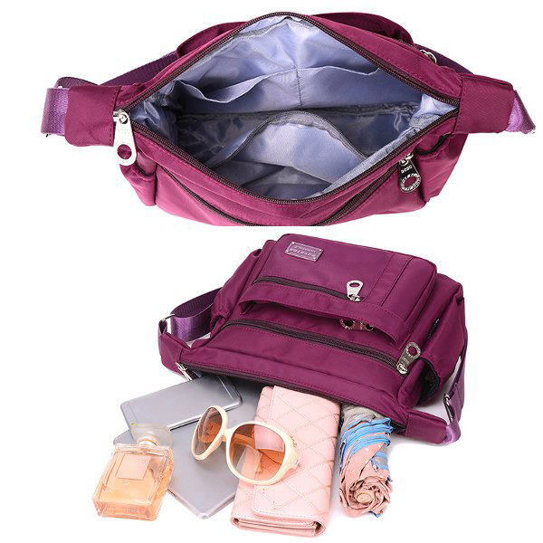 Women Men Nylon Water-proof Bags Casual Outdooors Sports Light-weight ...