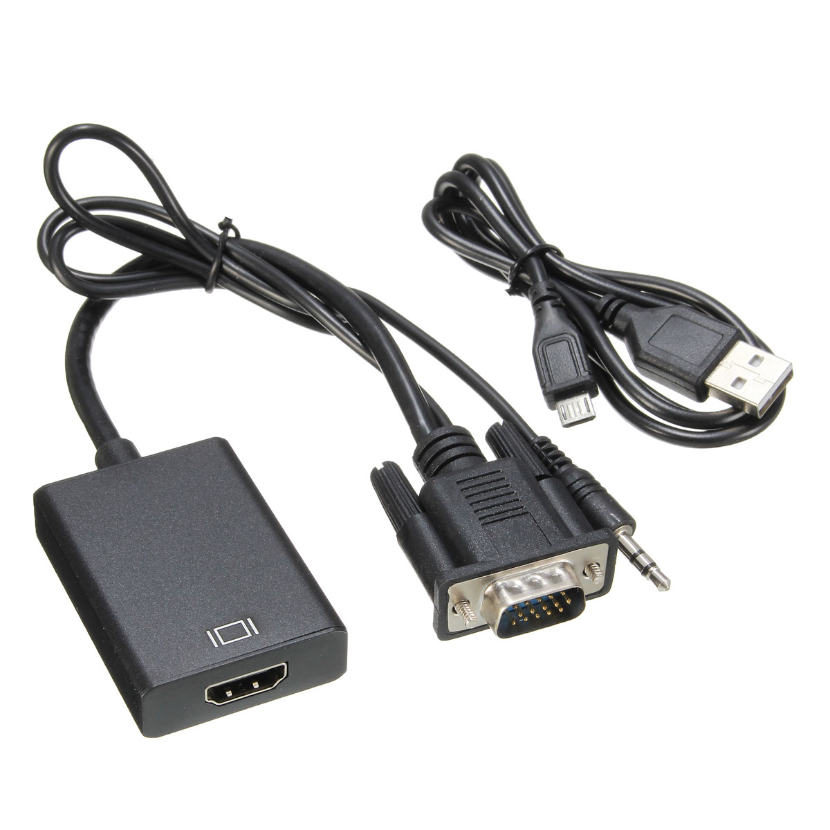 

VGA To HDMI Output 1080P HD with Audio Output TV AV HDTV Video Cable Converter Adapter