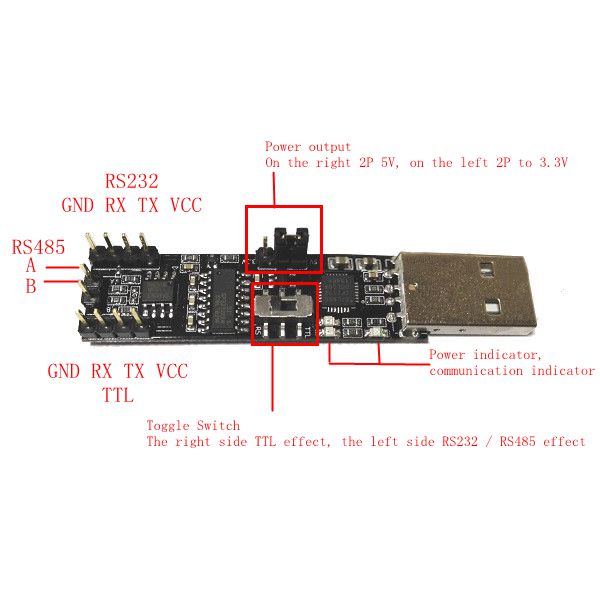 3 in 1 5V 3.3V USB to RS485 RS232 TTL Serial Port Converter Board CP2102 Module