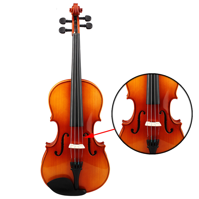 Aston 16 Inches Spruce Wood Tiger Stripe Viola with Case Bow Rosin  AU-20 - Photo: 4