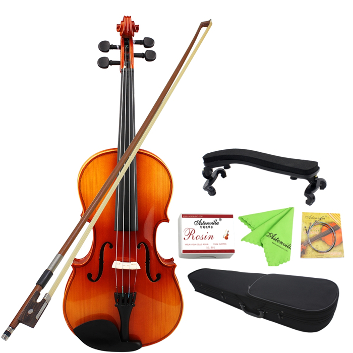 Aston 16 Inches Spruce Wood Tiger Stripe Viola with Case Bow Rosin  AU-20 - Photo: 9