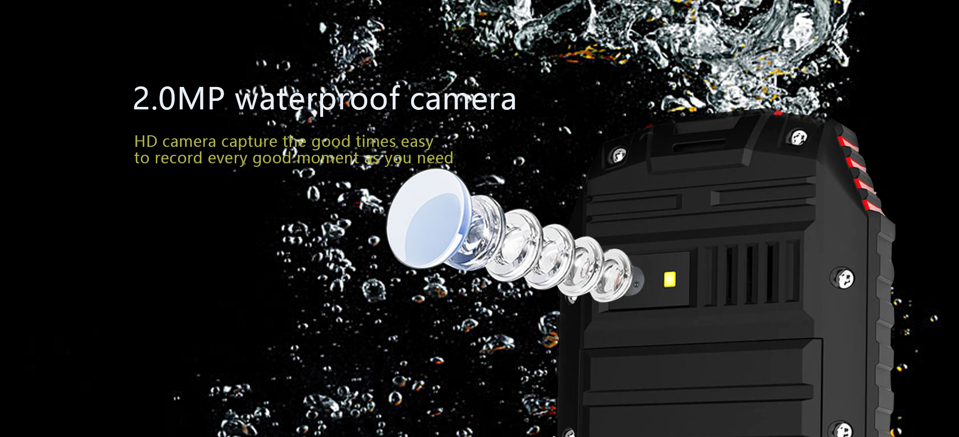 ioutdoor T1 IP68 Waterproof Level 2.4 Inch 2100mAh 2MP 128MB Flashlight FM Dual SIM Waterproof Phone