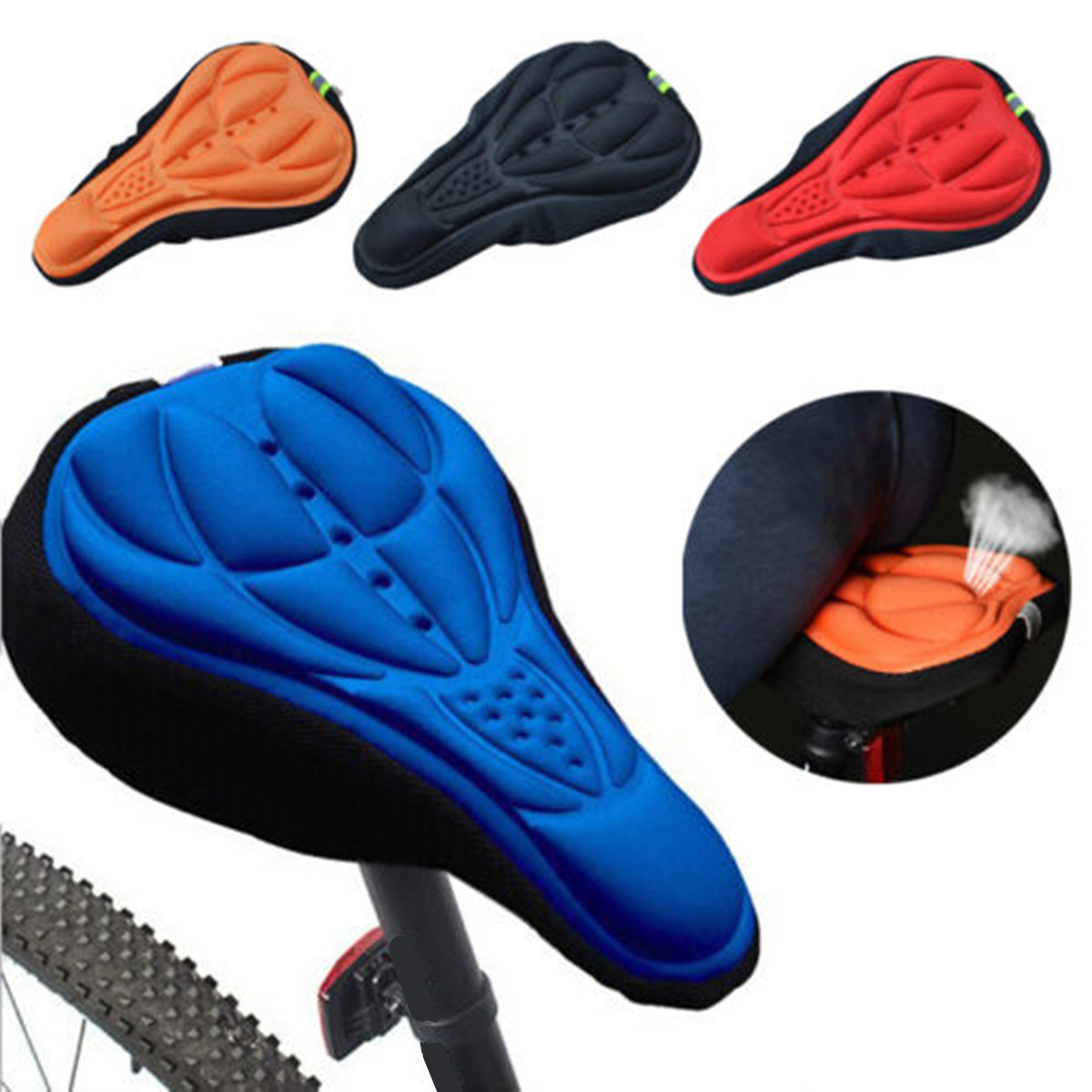 attacco universale Labego sella cuscino bicicletta extra comfort 3D Silicon gel sella cuscino cuscino cuscino custodia per uomo donna bambino Bicycle mountain bike 