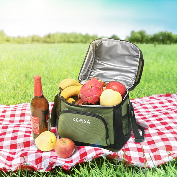 

KCASA KC-CB01 12-can Soft Cooler Bag Travel Picnic Beach Camping Food Container Bag With Hard Liner