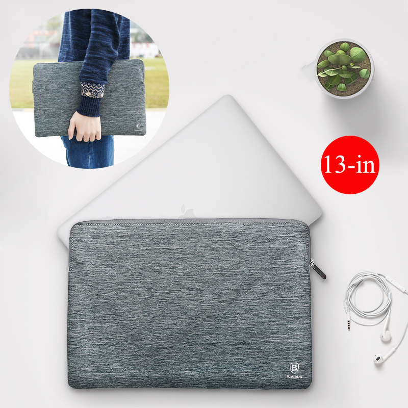 

Baseus Slim Waterproof Soft heightened Fluff Lining Zipper Laptop Bag For MacBook Air/Pro 13-inch