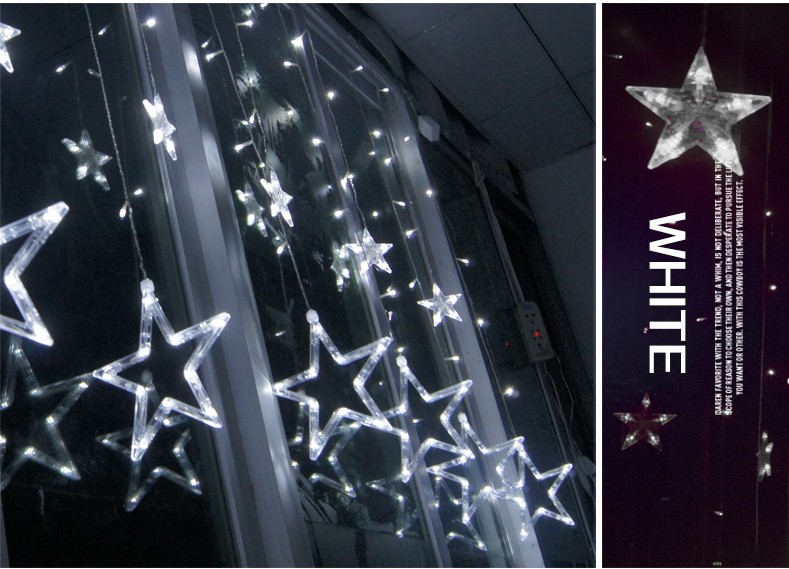 KCASA 2.5M 110-220V LED Star String Lights LED Fairy Light for Festival Christmas Curtain Decoration