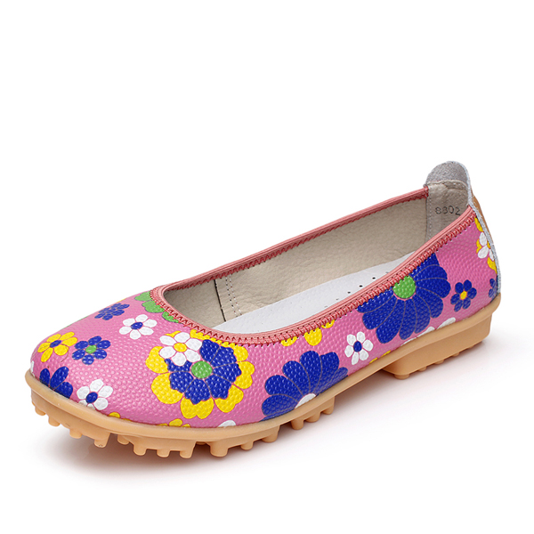 

Flower Floral Colorful Flat Shoes Moccasins Flats Soft Ballet Slip-ons