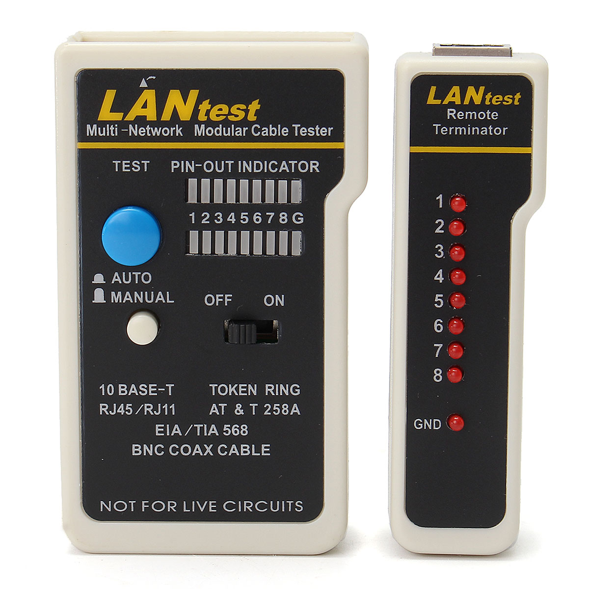 

Network Cable Tester RJ11,RJ12,RJ45,ISDN,CAT6,BNC Test Tool With Carry Bag