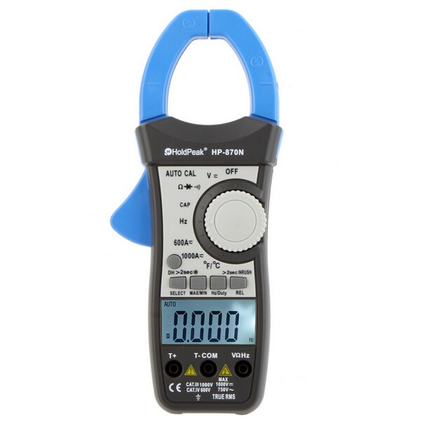 

HoldPeak HP-870N Auto Range True RMS Frequency DC AC Clamp Meter Multimeter with Dual LCD Backlight