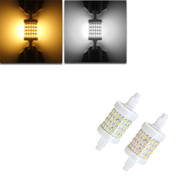 

R7S 5W 72 SMD 4014 78mm LED Warm White White Corn Light Lamp Bulb AC85-265V