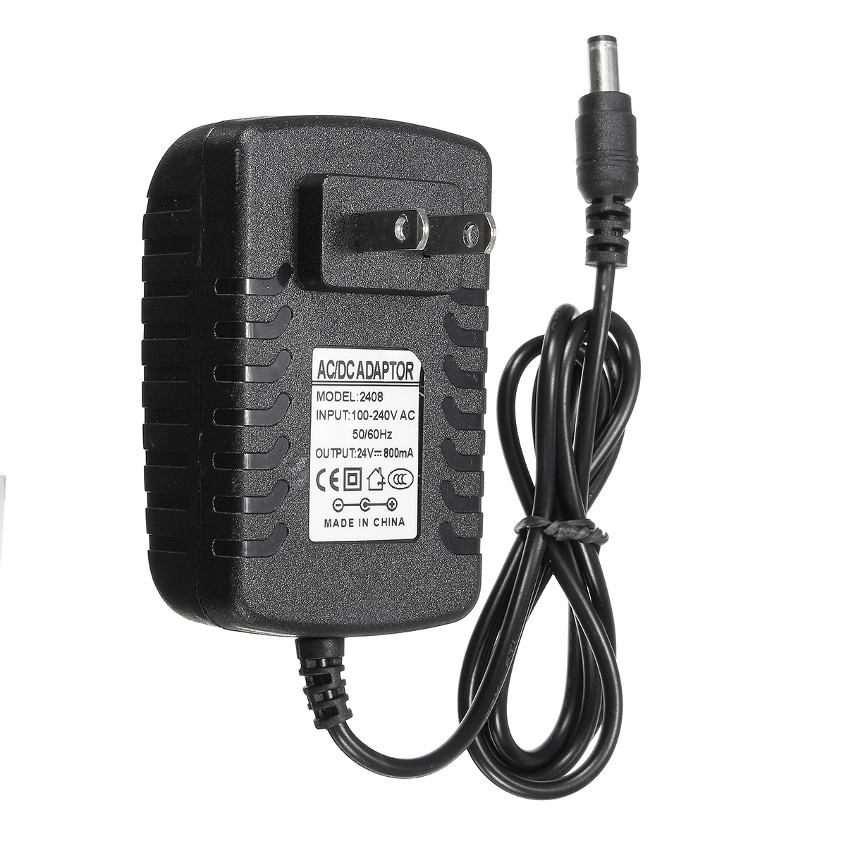 

US AC 110-240V To DC 24V 800mA Plastic Metal Power Supply Adapter