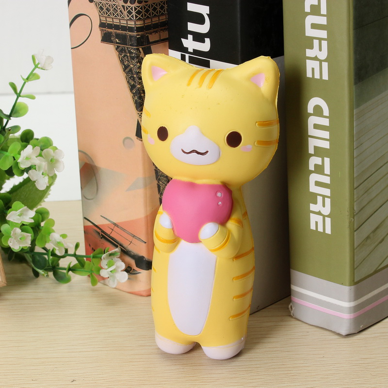 

Vlampo Squishy Jumbo Kitten Cat Love Heart 14cm Slow Rising Original Packaging Collection Gift Decor